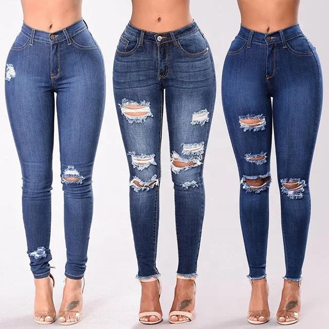 Liu Ming Hot Sale Women Casual High Waist Stretch Jeans Slim Pencil Skinny Denim Pants