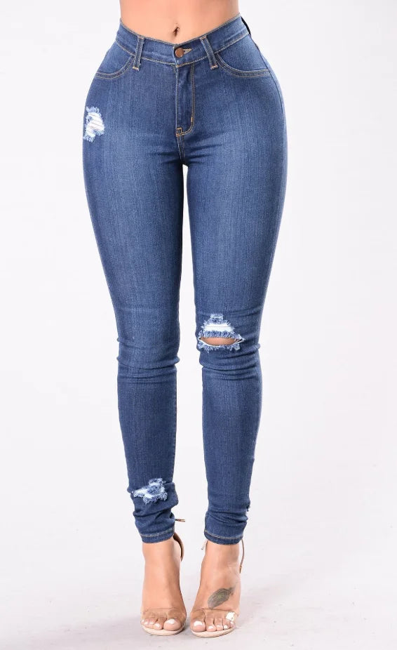 Liu Ming Hot Sale Women Casual High Waist Stretch Jeans Slim Pencil Skinny Denim Pants