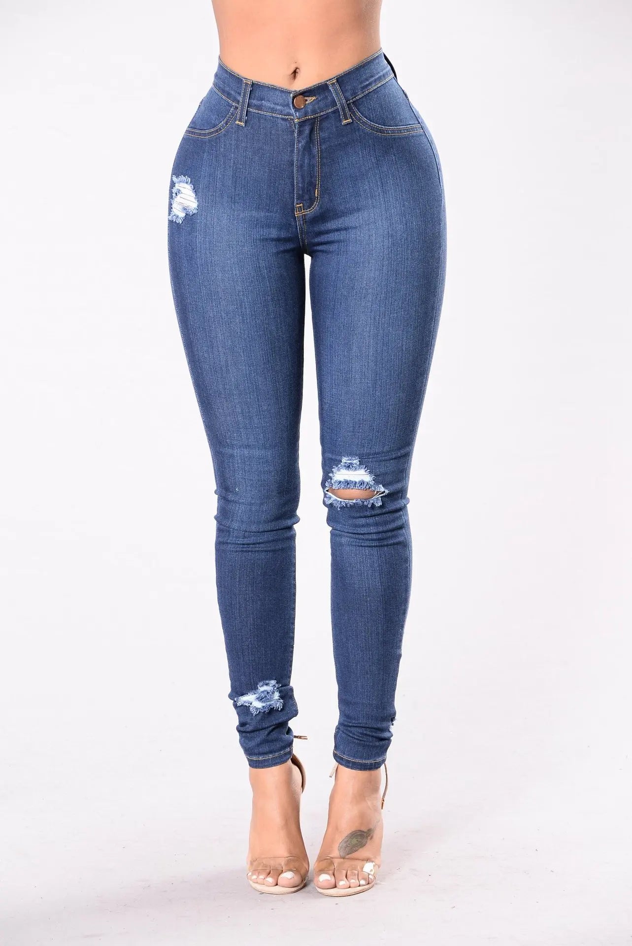 Liu Ming Hot Sale Women Casual High Waist Stretch Jeans Slim Pencil Skinny Denim Pants
