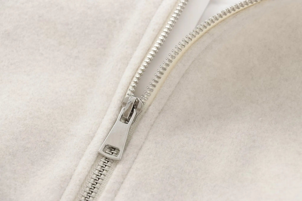 MUJER 2025 Fleece Bomber Jackets for Women Soft Zipper Woman's Sports Jacket Long Sleeve Cropped Jacket Women Coats Outerwears