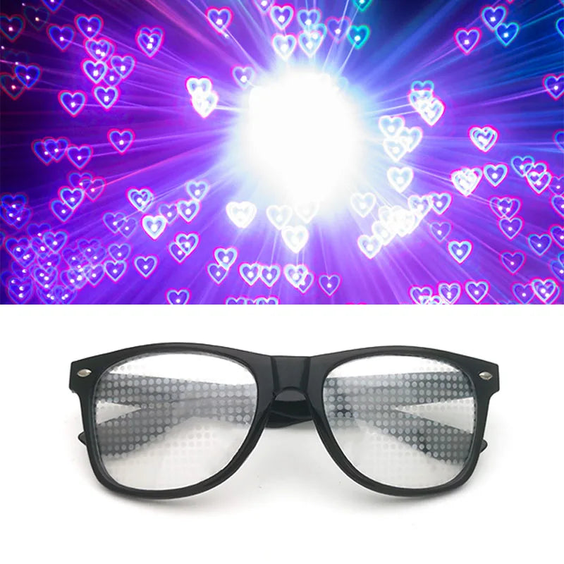 Premium Diffraction 3D Prism Raves Glasses Plastic for Fireworks Display Laser Shows Rainbow Gratings Glasses Colorful  Gift