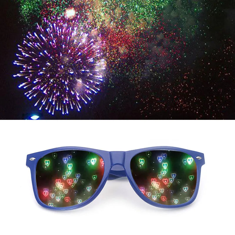 Premium Diffraction 3D Prism Raves Glasses Plastic for Fireworks Display Laser Shows Rainbow Gratings Glasses Colorful  Gift