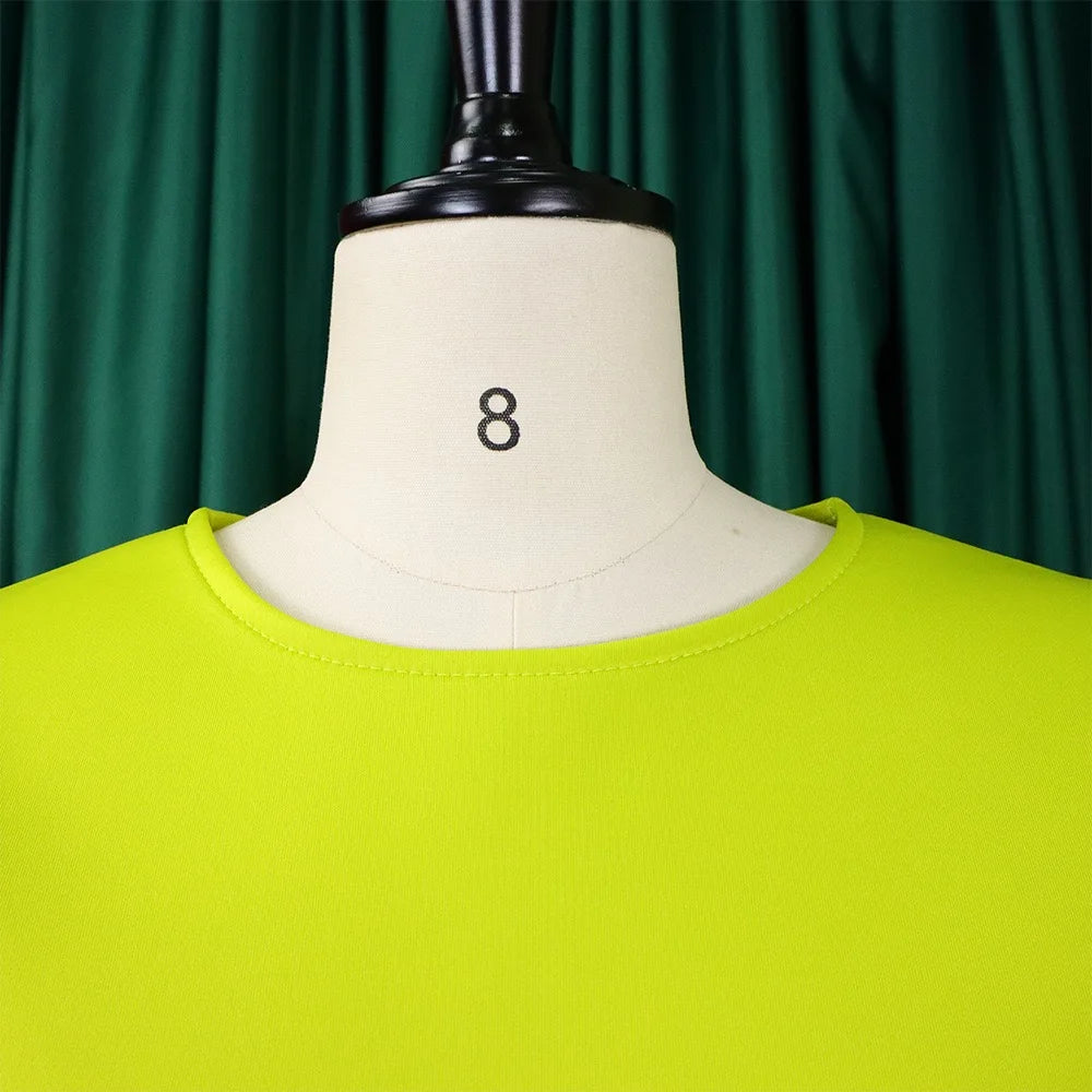 Elegant Dresses for Woman 2024 O Neck Short Sleeve High Waisted Pleated Mid Calf Luxury Female Birthday Party Dinner Vestidos