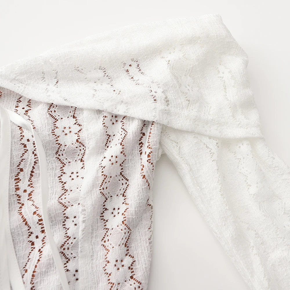 Suninheart White Off The Shoulder Autumn Bodycon Dress 2025 Long Sleeve Elegant Lace Maxi Dress Wedding Guest Dress for Women