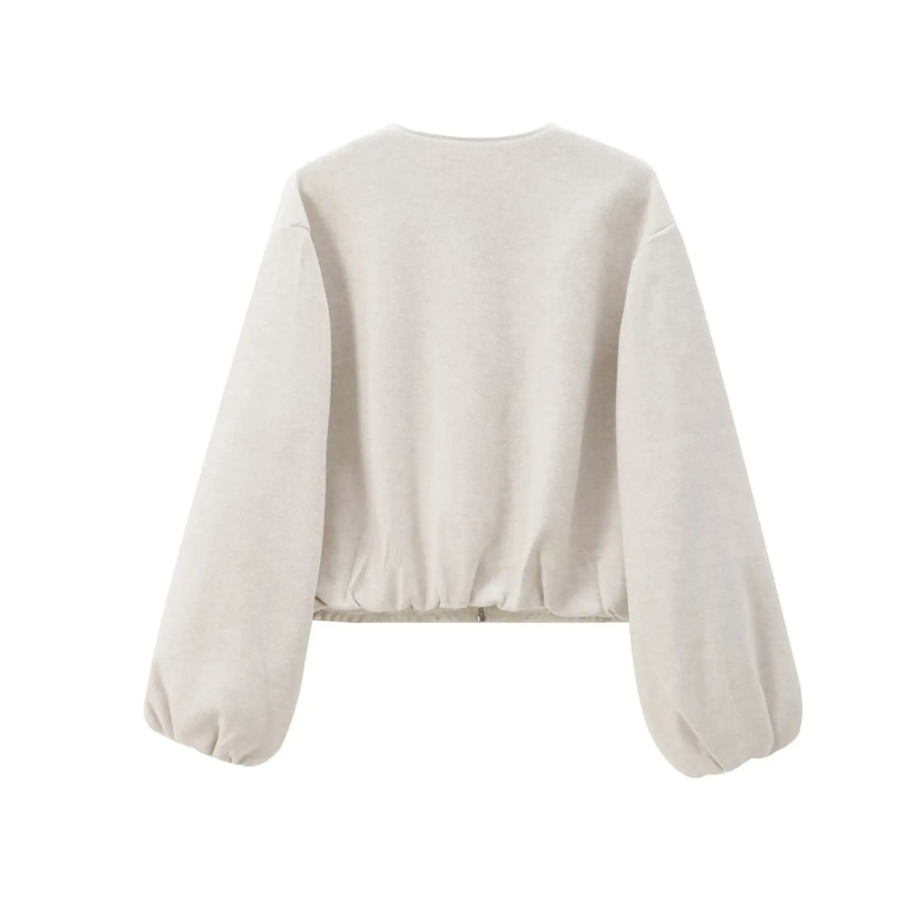 MUJER 2025 Fleece Bomber Jackets for Women Soft Zipper Woman's Sports Jacket Long Sleeve Cropped Jacket Women Coats Outerwears