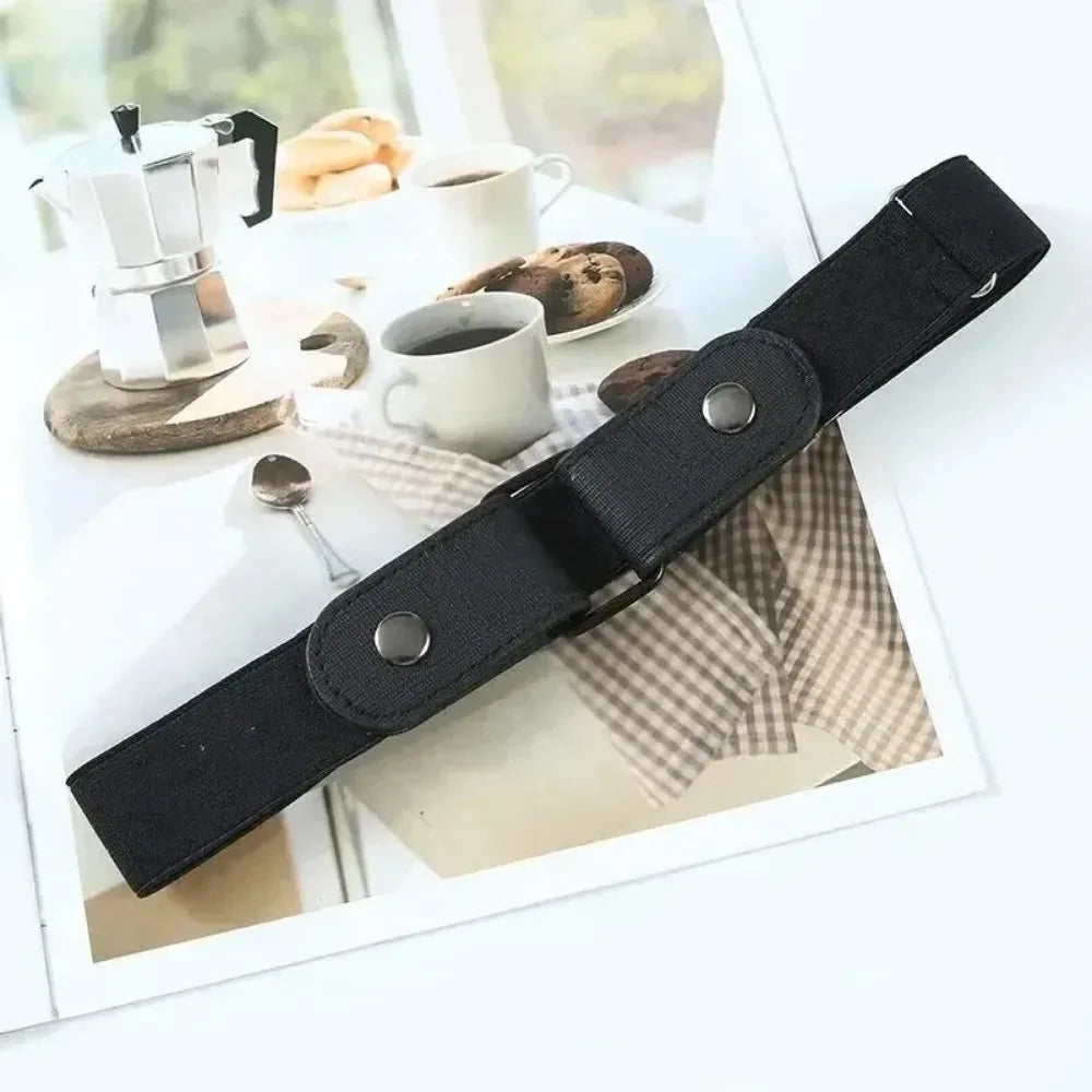 Canvas Adjustable Elastic Waist Band Invisible Belt Buckle-Free Belts for Women Men Jean Pants Dress No Buckle Easy To Wear