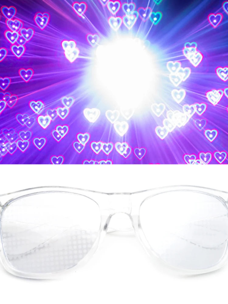 Premium Diffraction 3D Prism Raves Glasses Plastic for Fireworks Display Laser Shows Rainbow Gratings Glasses Colorful  Gift