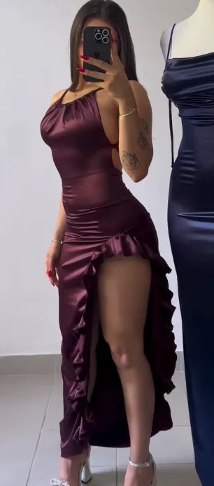 2024 Europe and the United States explosive new cross-border dress summer senior sense sexy halter Spice Girl dress