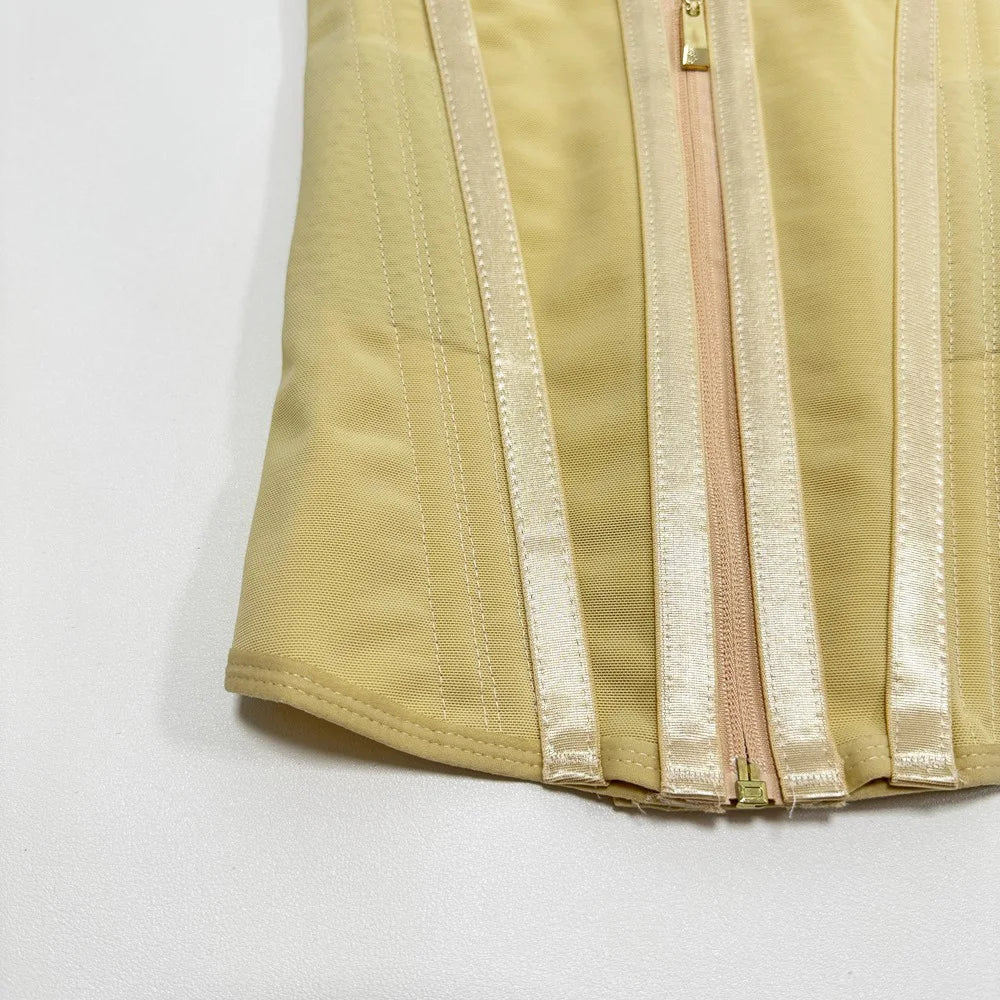 Fajas Colombianas Body Shaper Shapewear Women Vest Tops Double Compression Waist Trainer Corset Adjustable Zipper and Hook-eyes