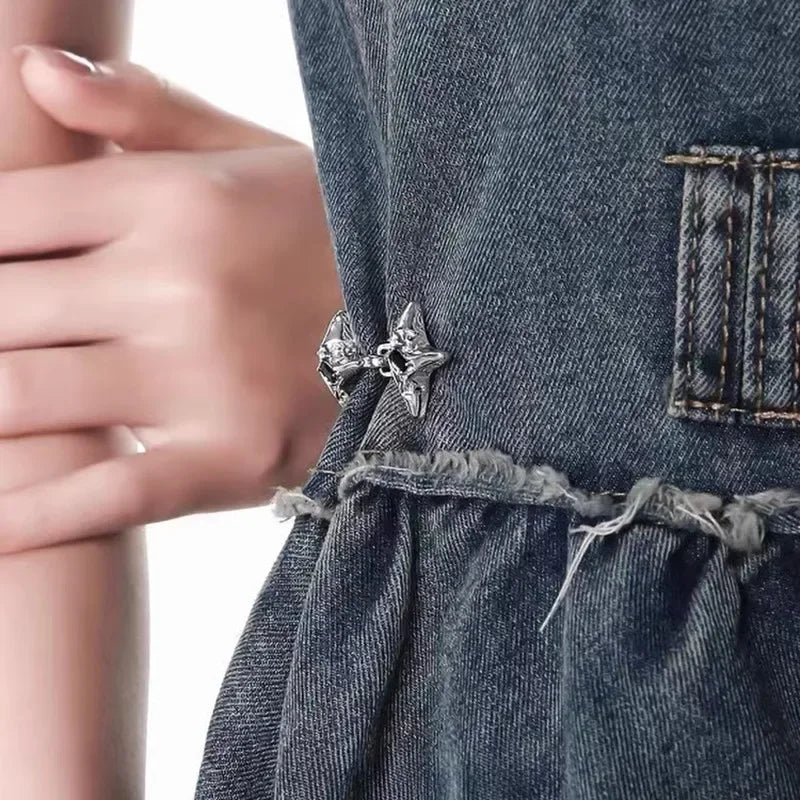 Adjustable Waist Buckle, Temperament Four Pointed Star Waist Tightening Tool, Fashionable Jeans, Fixed Waist Buckle